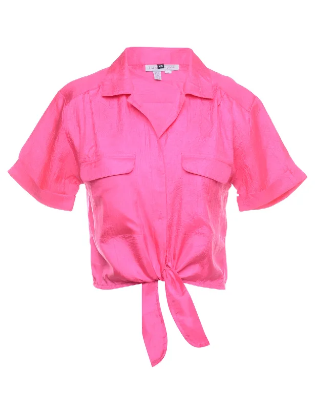 Warehouse Sale Beyond Retro Reworked Peggy S/S Tie Blouse - XS