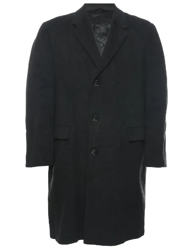 Black Wool Coat - XL