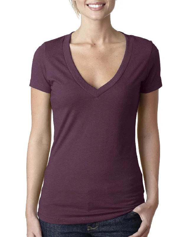 Lowest Price Next Level Ladies CVC Deep V-Neck Tee | Plum
