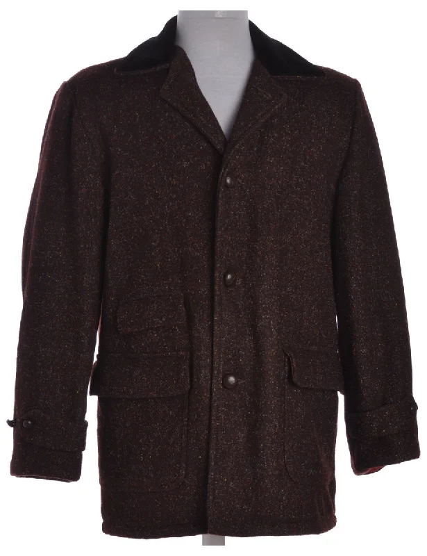 Brown Velvet Collar Coat