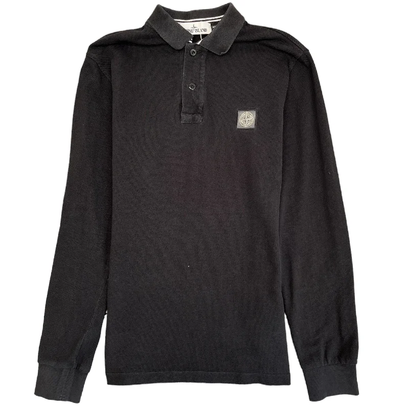 Reduced Rates Men's Embroidered Logo Polo Shirt Black Size S