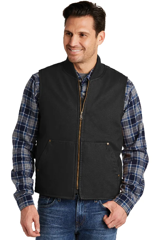 Huge Discounts CornerStone Mens Duck Cloth Full Zip Vest - Black