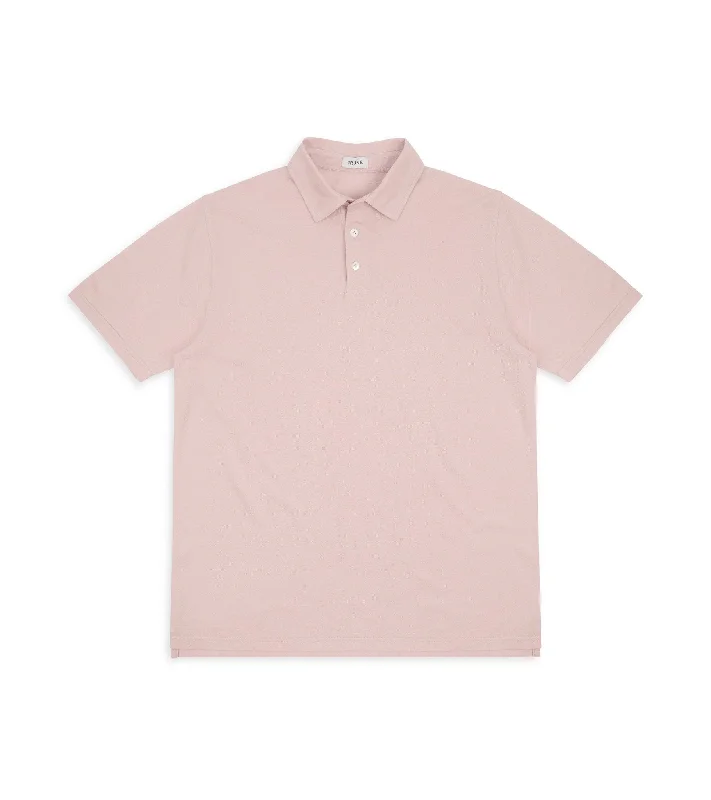 YEAR-End Clearance Trunk Moxon Short Sleeve Polo Shirt: Blush Pink
