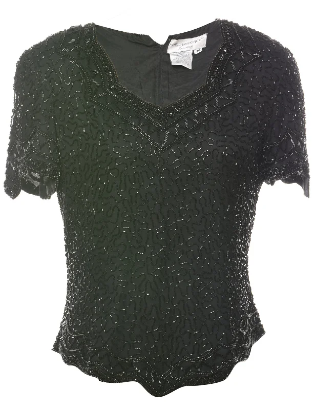 Weekend Offers That Amaze Beaded Evening Top - M