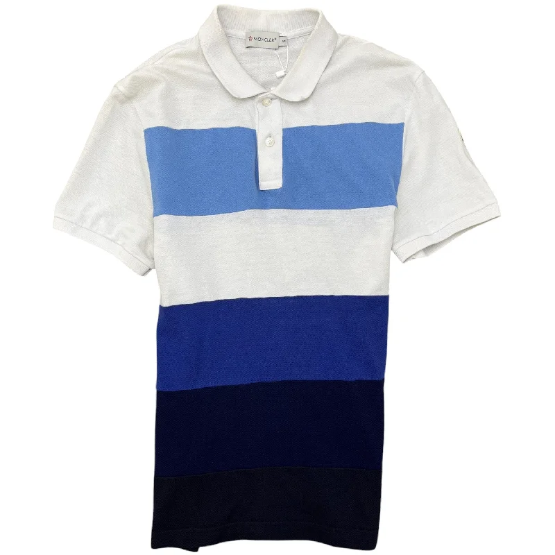 Men's Colourblock Polo Shirt Blue Size S