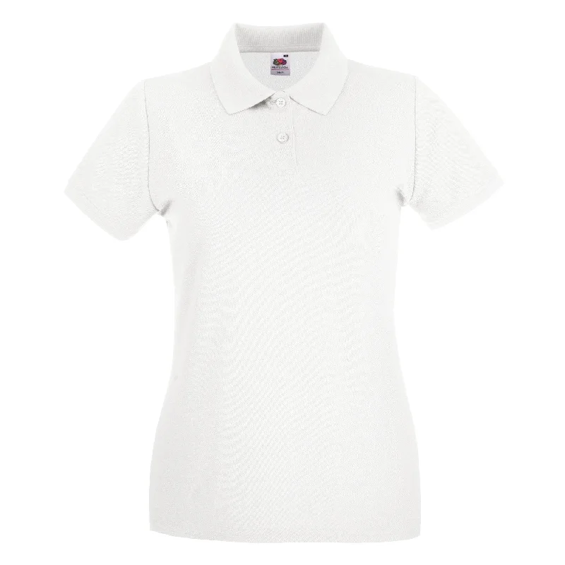 Lowest Prices Fruit Of The Loom Women's Premium Polo - White