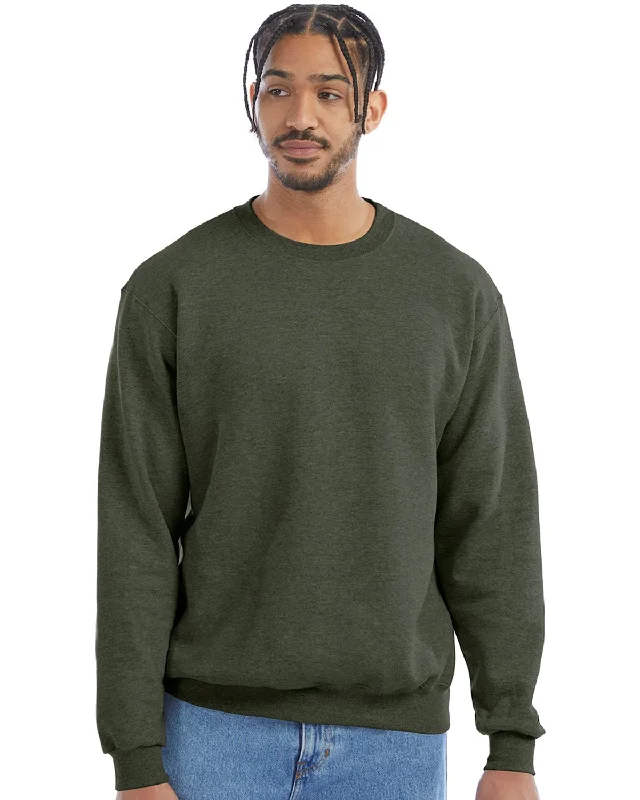 Champion EcoSmart Crewneck Sweatshirt | Dark Green Hthr