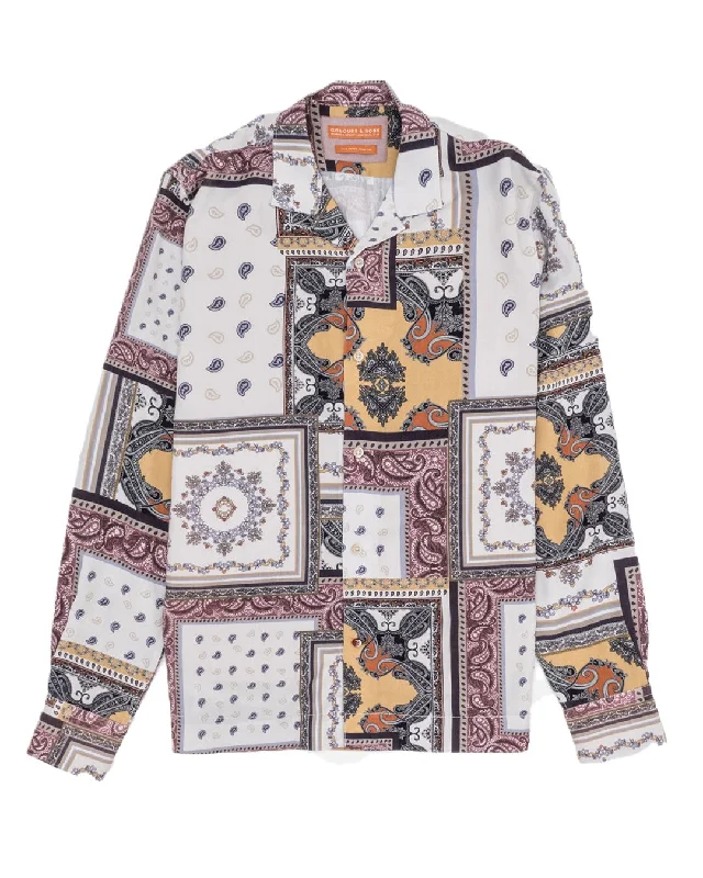 Final Sale Colours & Sons Bandana Print Shirt Burgundy