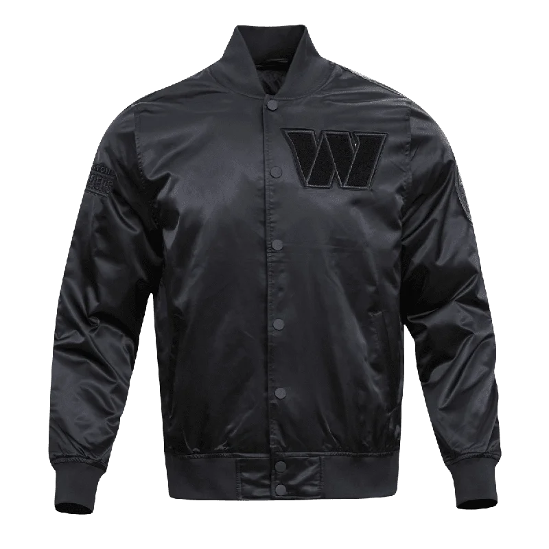 YEAR-End Clearance NFL WASHINGTON COMMANDERS TRIPLE BLACK MEN'S SATIN JACKET (TRIPLE BLACK)