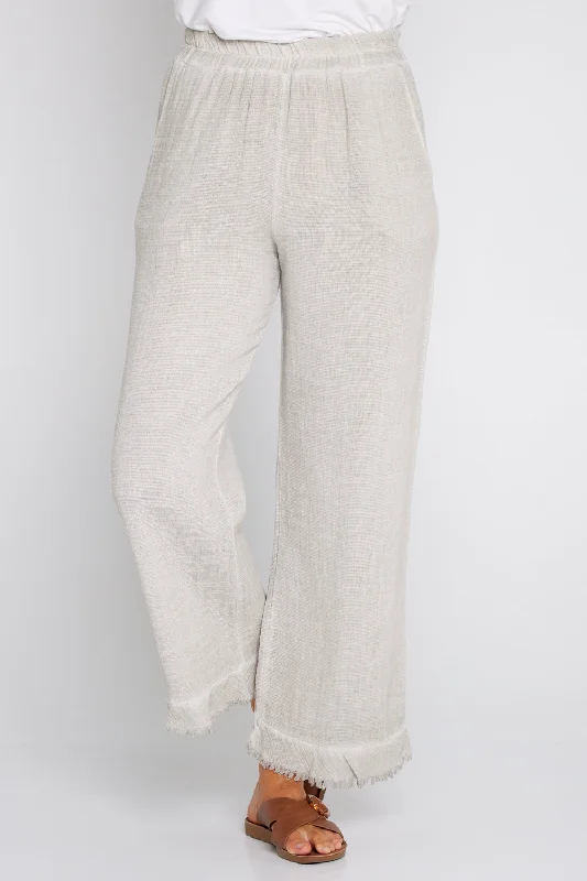 Online Exclusive Falla Linen & Cotton Pants - Beige