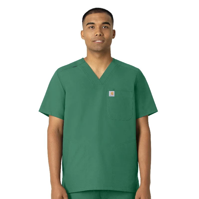Markdowns Carhartt Force Essentials Men's V-Neck Shirttail Scrub Top - Hunter