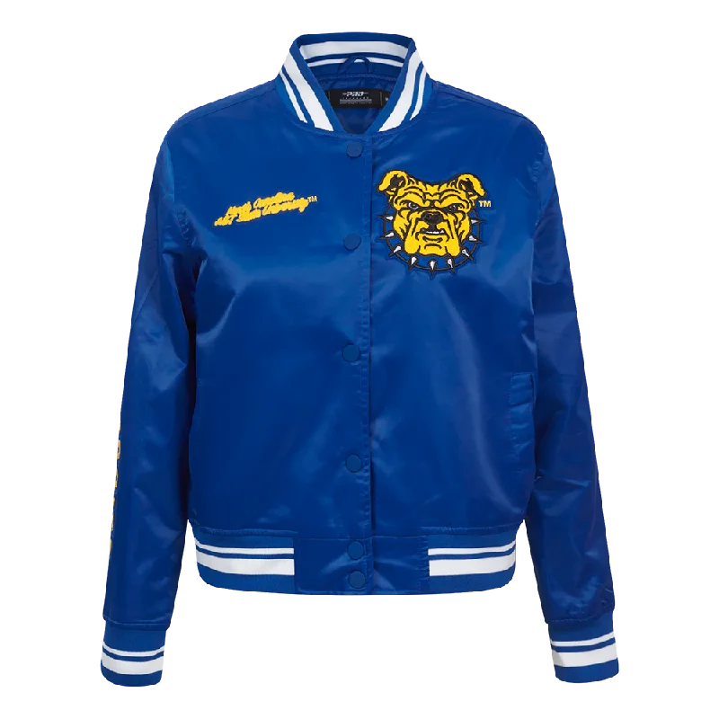 Sneak Peek Sale NORTH CAROLINA A&T STATE UNIVERSITY CLASSIC WOMEN'S SATIN JACKET (DODGER BLUE) Sneak Peek Sale NORTH CAROLINA A&T STATE UNIVERSITY CLASSIC WOMEN'S SATIN JACKET (DODGER BLUE)