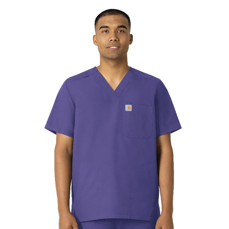 Savings Bonanza Carhartt Force Essentials Men's V-Neck Shirttail Scrub Top - Grape