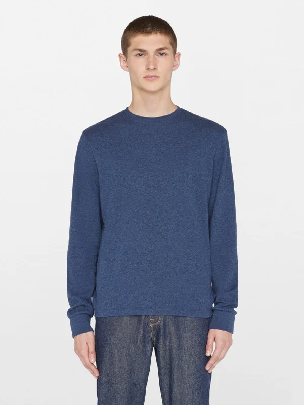 Big Discounts Duo Fold Long Sleeve Crew Top - Heather Midnight Navy