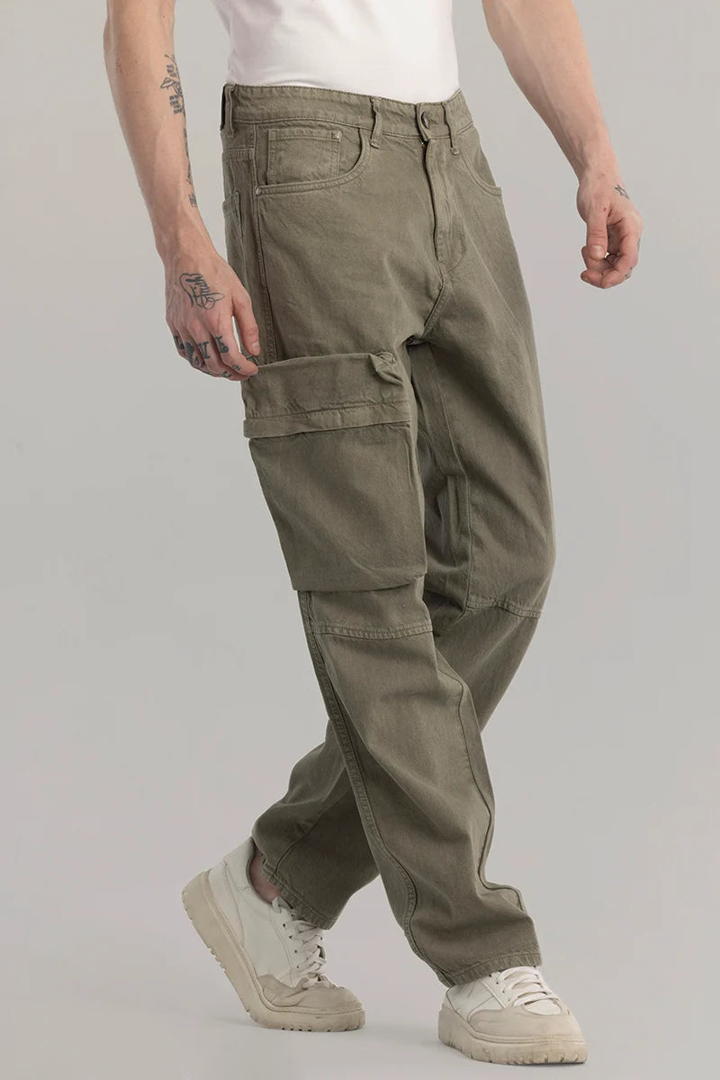 Final Markdown Pockeflex Olive Baggy Cargo Jeans