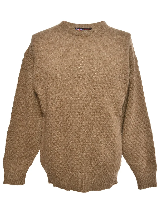 Brown Long Sleeved Jumper - M