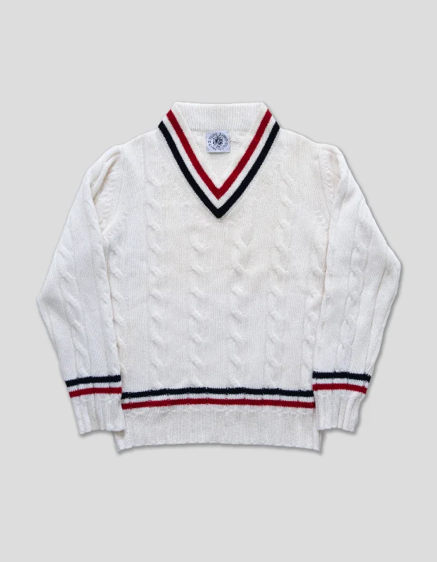 Price Slash TENNIS SWEATER - WHITE