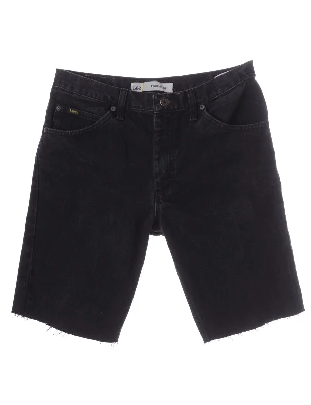 Exclusive Access Beyond Retro Label Toby Mens Denim Shorts Black With Multiple Pockets