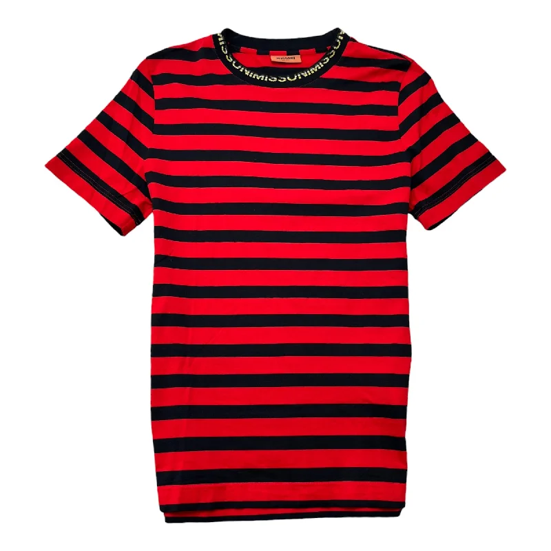 Men's Stripe T-Shirt Red Size S