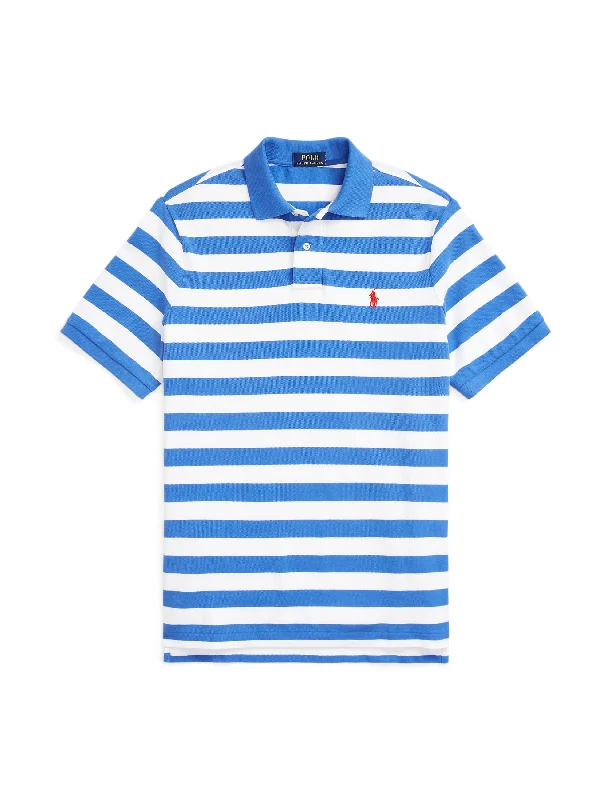 Don’t Miss Out Polo Ralph Lauren Slim Fit Strp Mesh Polo Blue/White