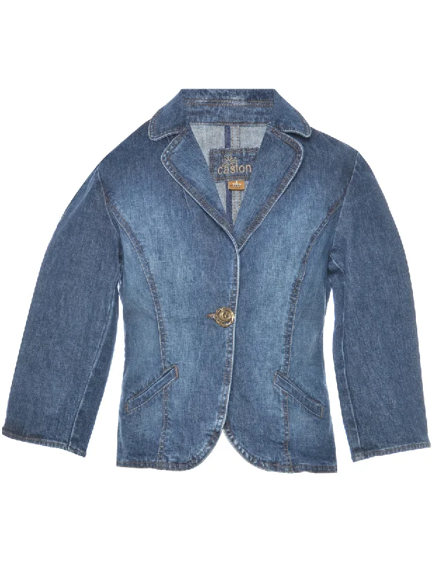 Button Front Denim Jacket - S