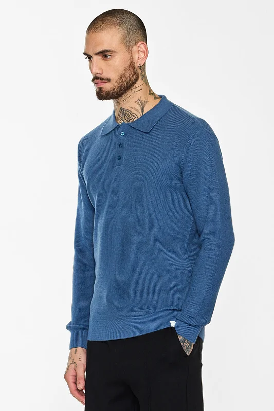 Can't Miss Core Lab Blue Solid Polo T-Shirt