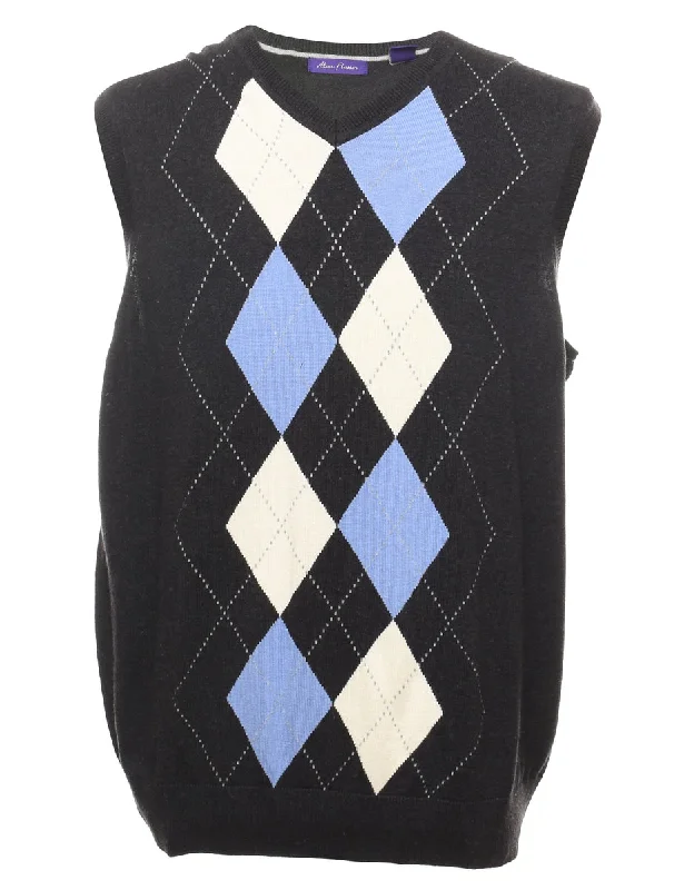 Overstock Sale Argyle Vest - L