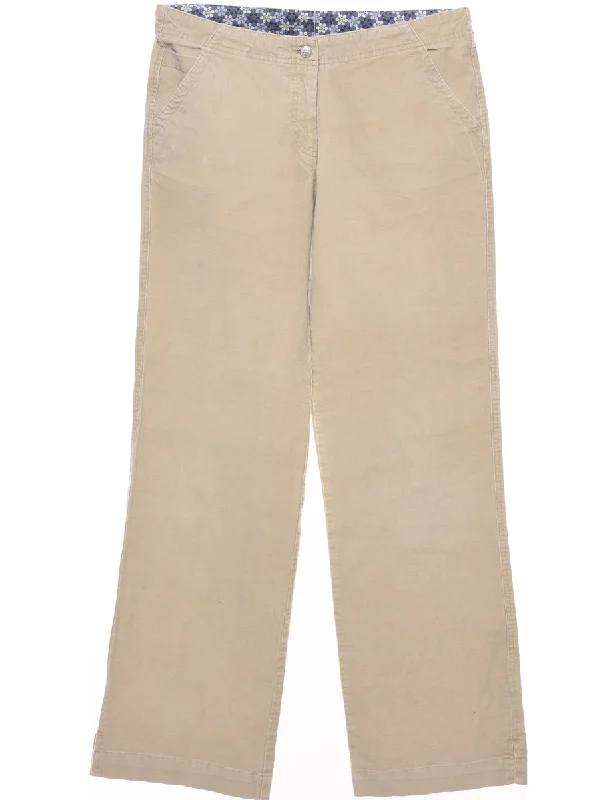 Super Bargain Beige Classic Corduroy Fabric Trousers - W32 L32
