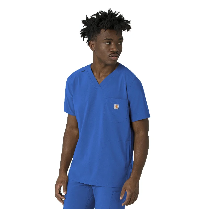 Can't Miss Carhartt Force Cross-Flex Men's V-Neck Scrub Top - Royal