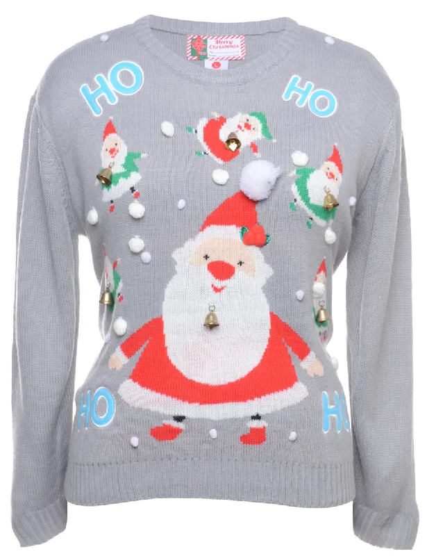 Limited Time Discount Beyond Retro Reworked Christmas Jumper With Bells - L