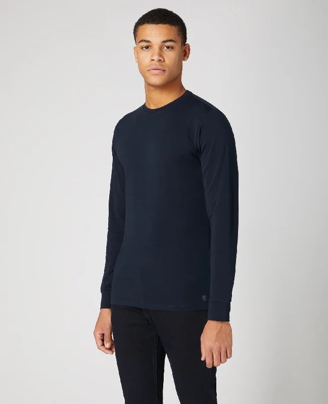 Now or Never Tapered Fit Cotton-Stretch Long Sleeve T-Shirt