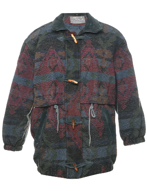 Steals and Deals Aztec Print Coat - M