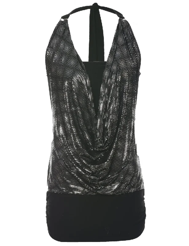 Black Y2K Evening Top - M