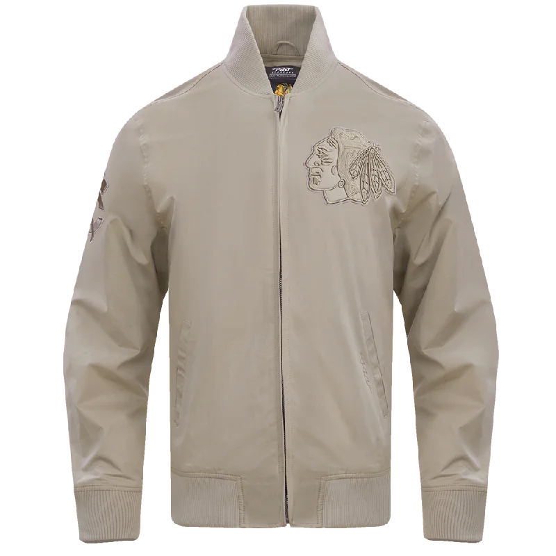 Steals and Deals NHL CHICAGO BLACKHAWKS NEUTRAL TWILL JACKET (TAUPE)
