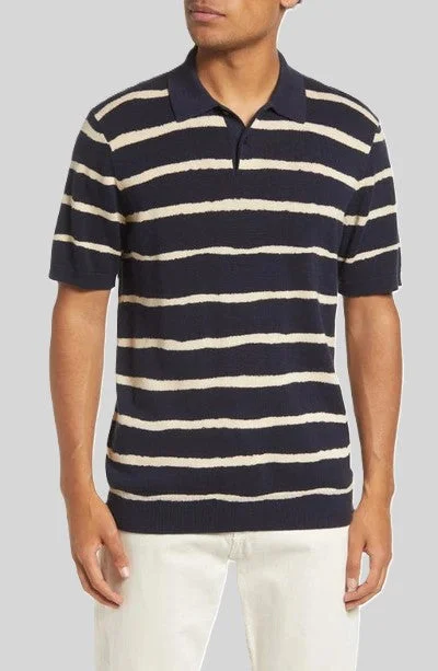 Special Promotion Ted Baker Cromer Painted Stripe Knitted SS Polo Navy