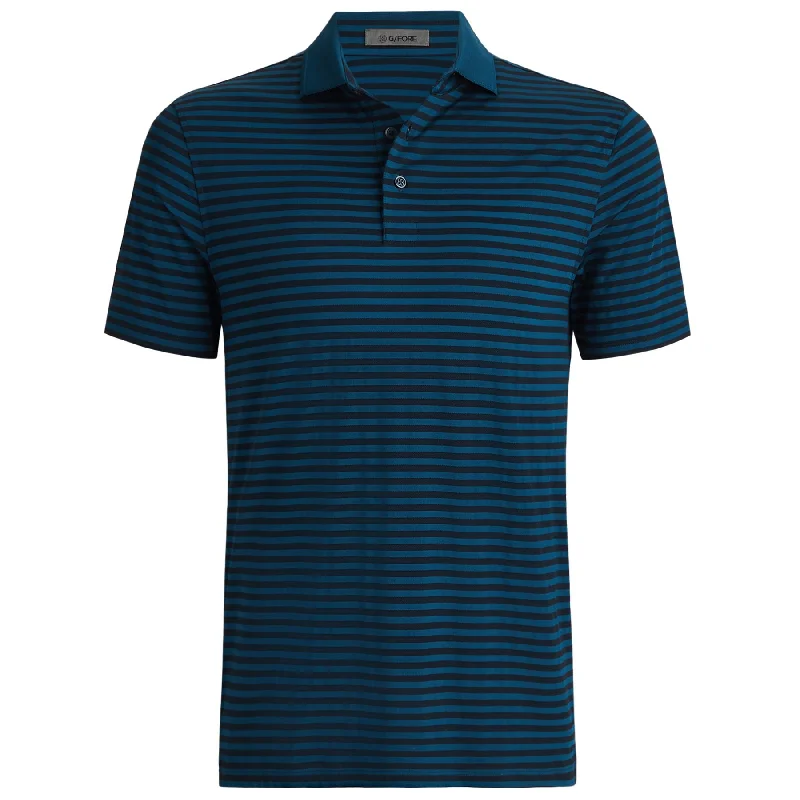 Special Price Perforated Stripe Tech Jersey Polo Twilight - AW24