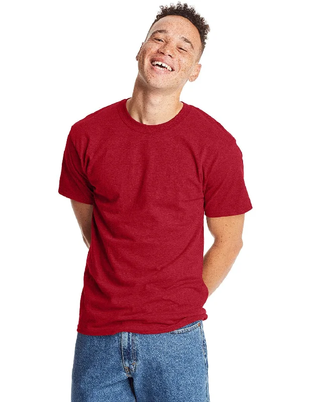 New Arrival Hanes Beefy-T T-Shirt | Red Pepper Hthr