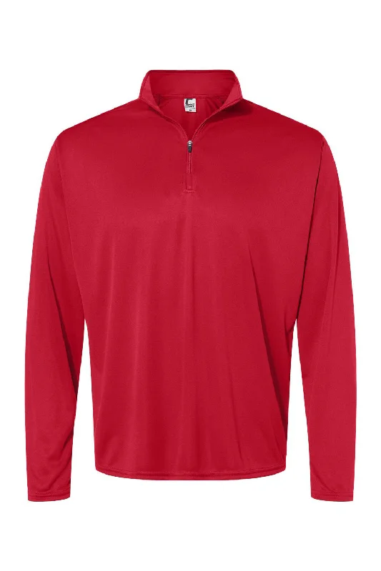 Time-Sensitive C2 Sport Mens Moisture Wicking 1/4 Zip Sweatshirt - Red - Closeout