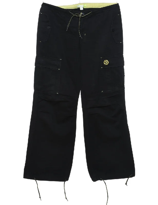 Weekend Deals to Make You Smile Black Cargo Trousers - W34 L30