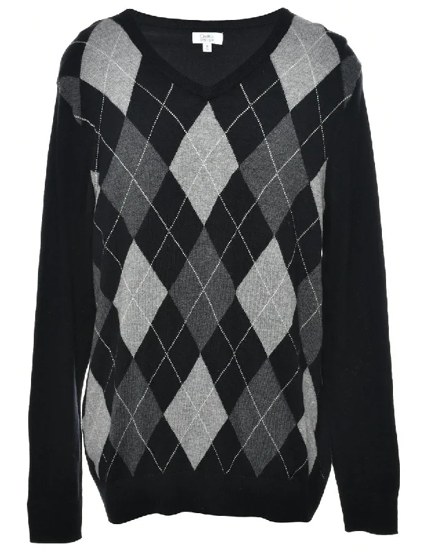Bonus Offer Argyle Knit Jumper - M