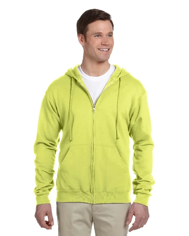 Markdowns Jerzees Lightweight Full-Zip Hooded Sweatshirt | Safety Green