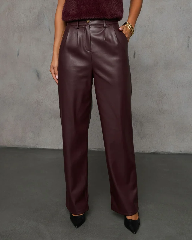 Final Sale Look This Way Pleated Leather Pants