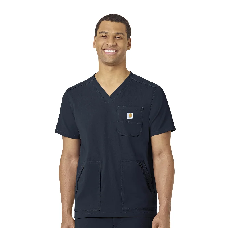 Carhartt Rugged Flex Peak Men's 5-Pocket V-Neck Scrub Top - Navy