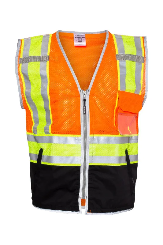 Kishigo Mens Premium Brilliant Series Ultimate Reflective Vest - Orange - Closeout