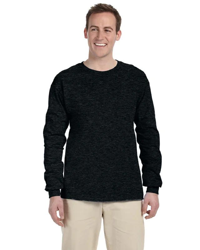 Fruit of the Loom Lightweight Long Sleeve T-Shirt | Black Heather