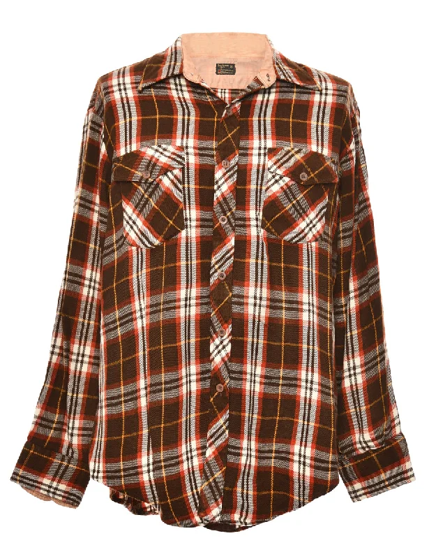 Brown Checked Shirt - XL