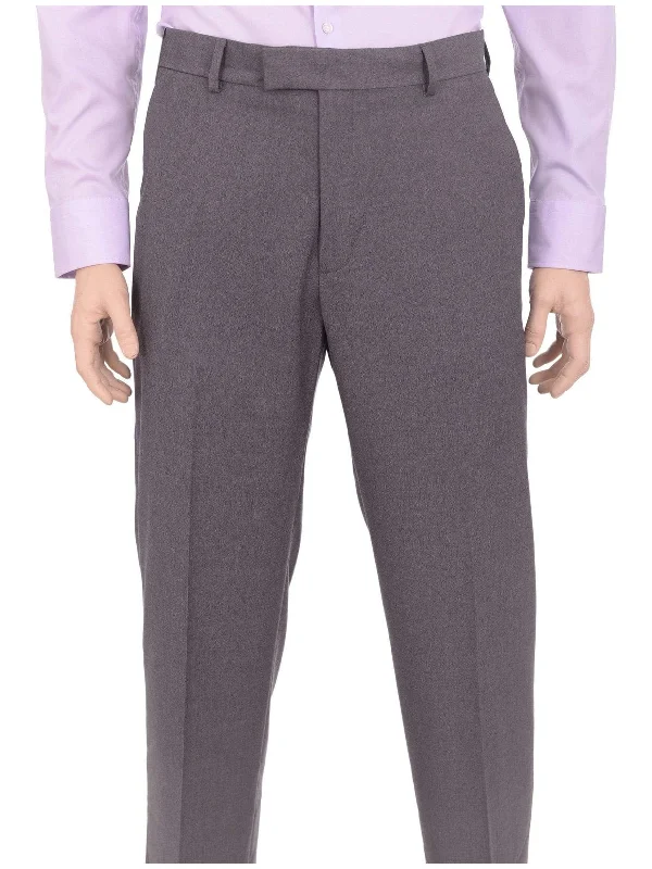 Super Sale Kenneth Cole Reaction Regular Fit Solid Gray Flat Front Washable Dress Pants
