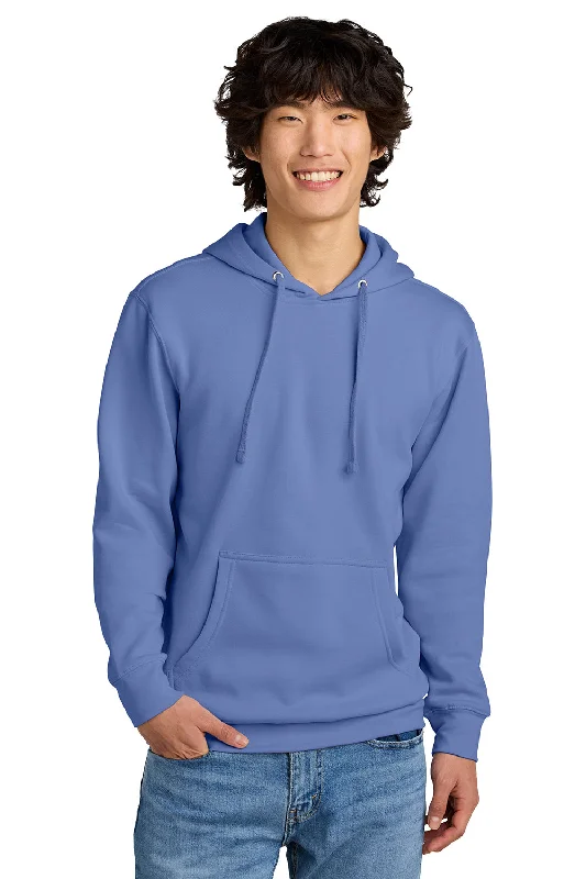 District Mens Very Important Fleece Hooded Sweatshirt Hoodie w/ Pouch Pocket - Electric Purple