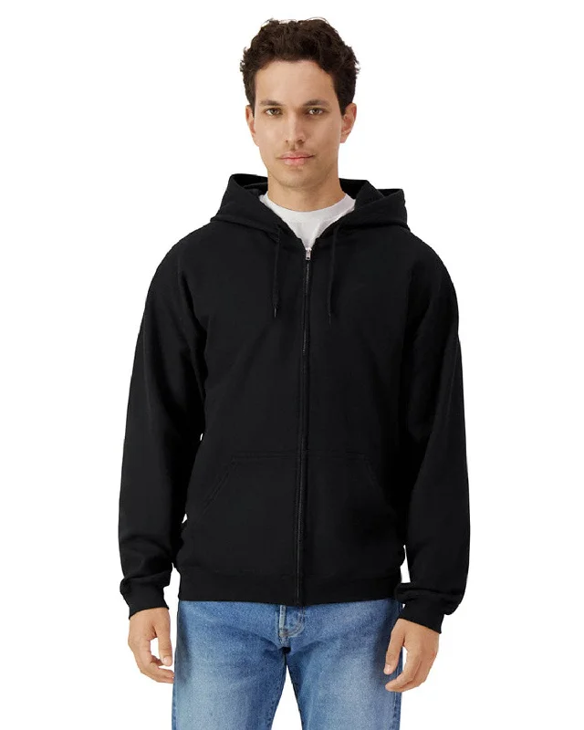 Gildan Softstyle Fleece Full-Zip Hooded Sweatshirt | Black