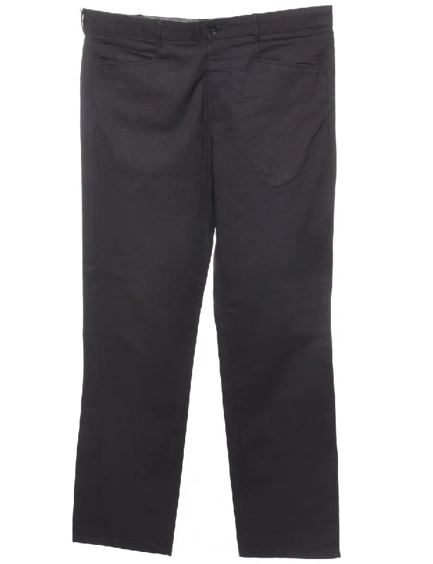 Fantastic Offers Black Classic Straight-Fit Trousers - W34 L28